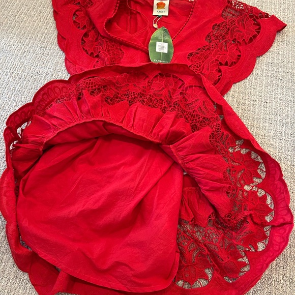 FARM Rio Red Richilieur Mini Dress XS - Picture 9 of 11